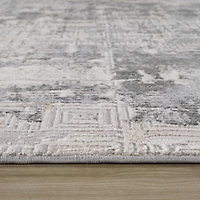 Rug Branch Atlas Scandinavian Indoor Area Rug, Grey Beige, Distressed - Living Room, Bedroom, Dining Room, and Kitchen
