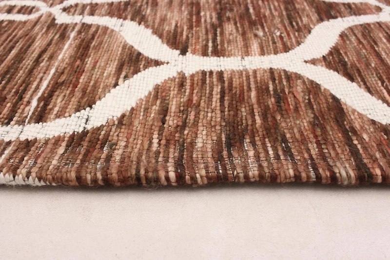ECARPETGALLERY 5'1" x 6'10" Contemporary Collage Handmade Area Rug for Living Room, Dining Room and Bedroom in Brown