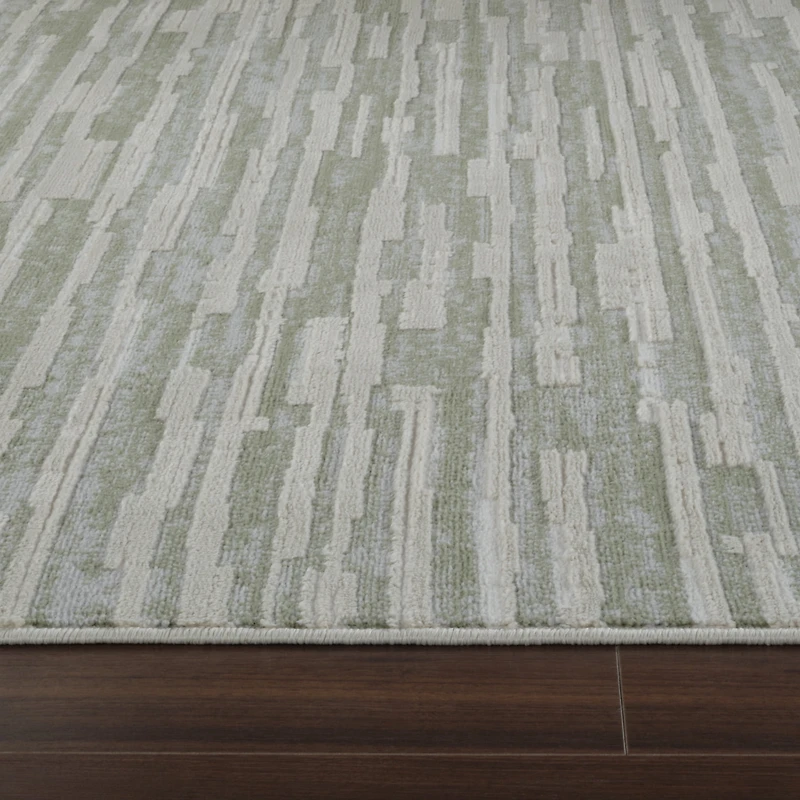 Rug Branch Nomad Abstract Indoor Area Rug, Green Beige, Modern - Living Room, Bedroom, Dining Room, and Kitchen