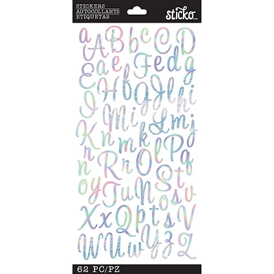 STICKO ABC IRIDESCENT SWEETHEART SCRIPT, STICKER
