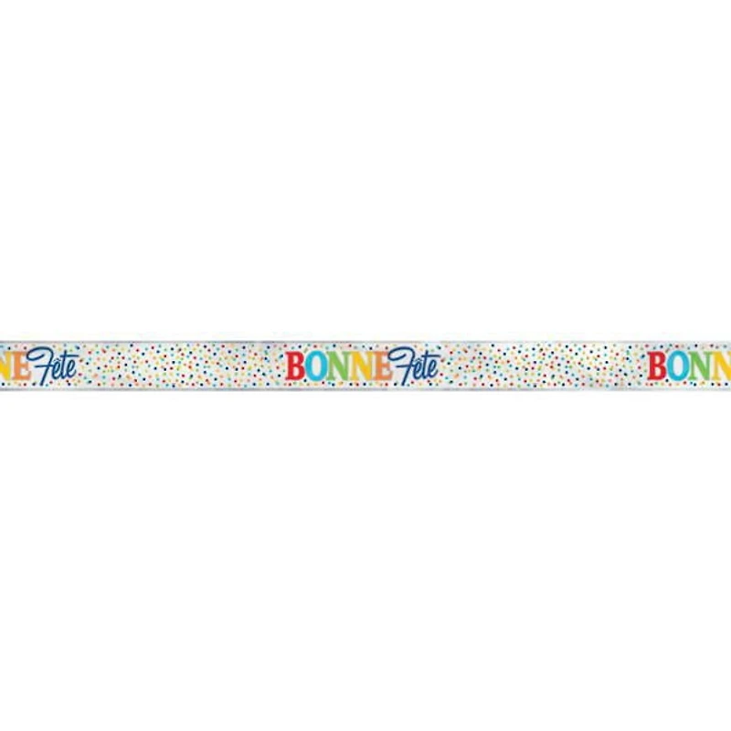 Foil Rainbow Polka Dots Bonne Fette Banner, 12 ft