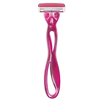 Rasoir jetable flexible femme BIC Simply Soleil Click, 3 lames, 1 manche et 6 cartouches, bande lubrifiante apaisante pour un glissement amélioré
