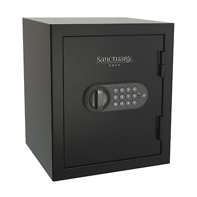 Coffre-fort de bureau en acier de 15,75 po de hauteur de la série ONYX avec serrure électronique, coffre-fort de sécurité supérieur Avec serrure électronique et protection incendie (1,01 pieds cubes)