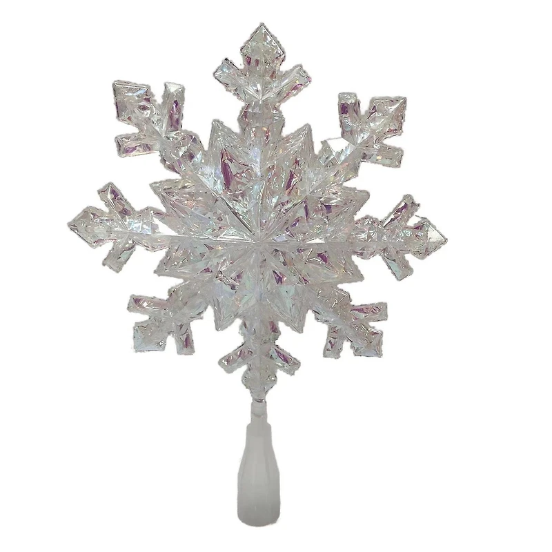 Holiday Time LED Battery-Operated Cool White LED Christmas Tree Topper, Iridescent Snowflake, 12.25", 12.25in Tree Topper