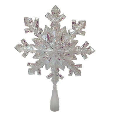 Holiday Time LED Battery-Operated Cool White LED Christmas Tree Topper, Iridescent Snowflake, 12.25", 12.25in Tree Topper