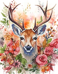 DIAMOND DOTZ® Cerf fleuri Édition Spéciale Kit d'art Broderie Diamant