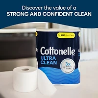 Cottonelle Ultra Clean Toilet Paper, Strong Toilet Tissue, 6 Mega Rolls (6 Mega Rolls = 24 Regular Rolls), 284 Sheets per Roll