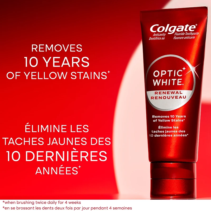 Colgate Optic White Renewal Toothpaste with 3% Hydrogen Peroxide, 70 mL