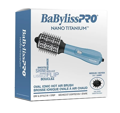 Brosse ionique moyenne ovale à air chaud en nano titane