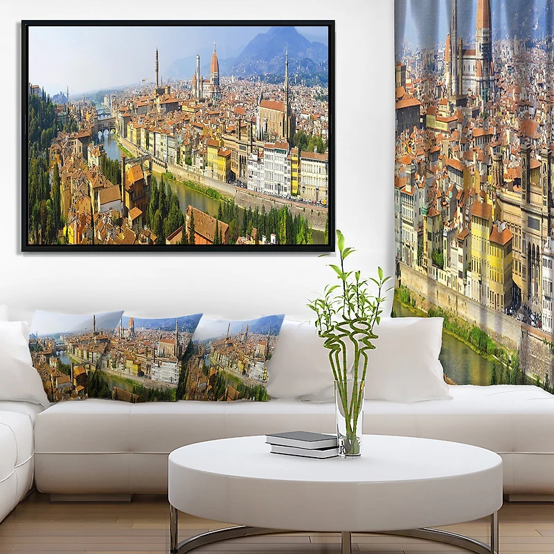 Design Art Florence Panoramic View Framed Canvas Art Print