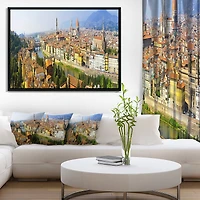 Design Art Florence Panoramic View Framed Canvas Art Print