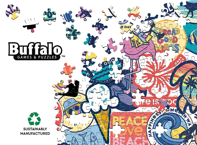 Puzzle en pièces emboîtables Buffalo Games LIG Summer Stickers de 1000 pièces pour adultes à partir de 14 ans