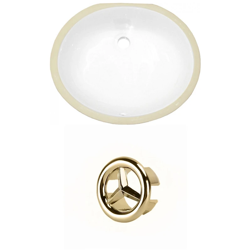 18.25-in. W CSA Oval Bathroom Undermount Sink Set In White
