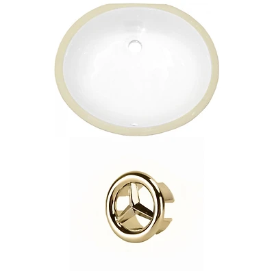 18.25-in. W CSA Oval Bathroom Undermount Sink Set In White