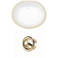 18.25-in. W CSA Oval Bathroom Undermount Sink Set In White
