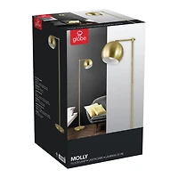 Lampe sur pied en métal de 60", collection Molly par Globe Electric, fini or, avec cordon électrique muni d'un interrupteur marche/arrêt, 12915
