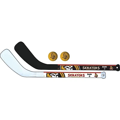 Franklin Sports NHL Ottawa Senators Mini Hockey Player Stick Set - 2 stick and 2 ball set