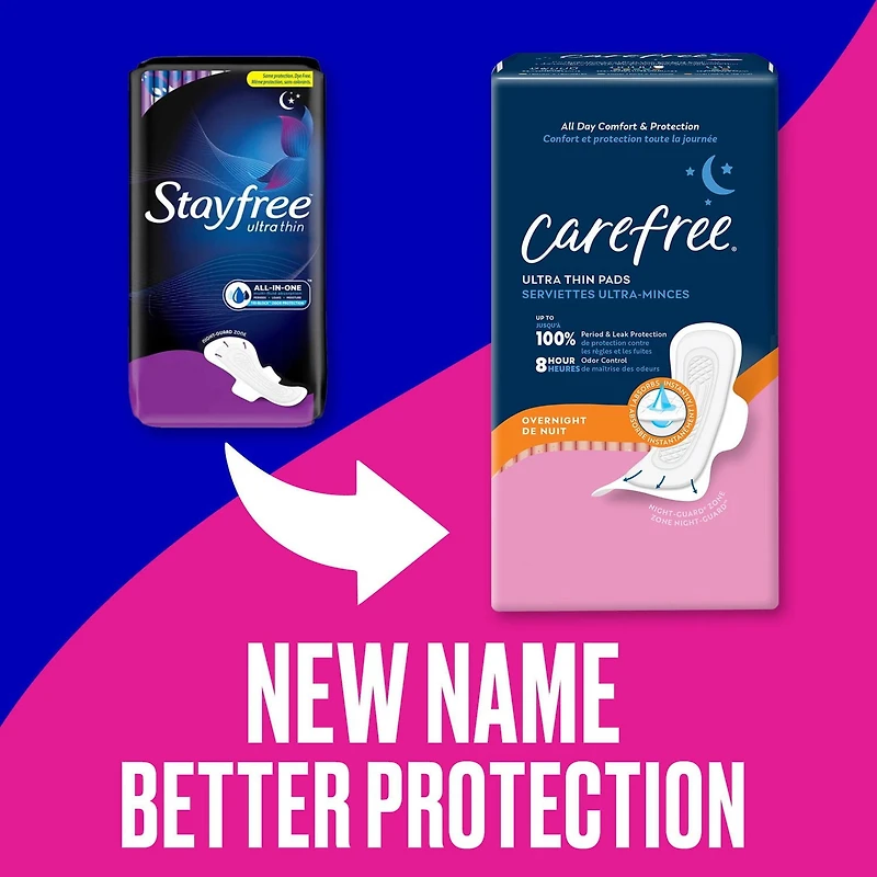 28 serviettes de nuit CAREFREEMD ultra-minces avec ailes