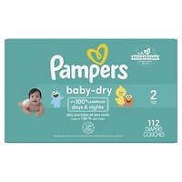 Pampers Baby Dry Diapers, Super Pack, Size NB-6, 120-64 Count