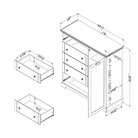 South Shore Lilak Commode à porte 5 tiroirs