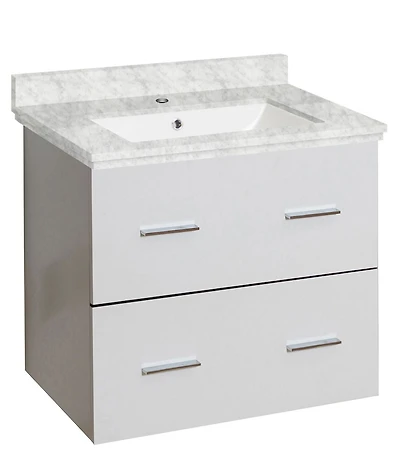 American Imaginations 17.5-in. W Above Counter White Bathroom Vessel Sink For 1 Hole Left Drilling AI-18589