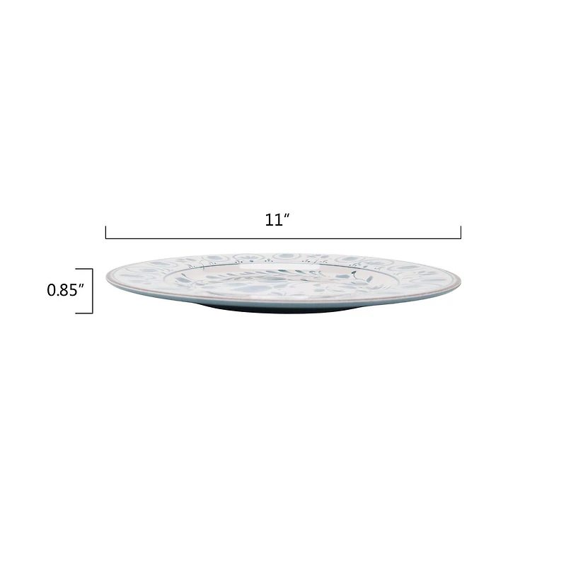 Better Homes & Gardens Bamboo Melamine Dinnerware Blue Set, 12pc