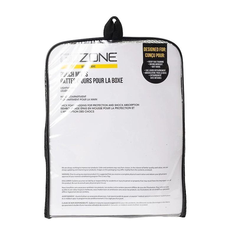 GoZone Punch Mitts – Boxing Focus Mitts – Black/Grey, Thick foam padding