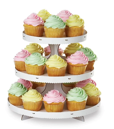 Présentoir petits gâteaux et gâteries blanc Wilton Peut loger jusqu’à 24 petits gâteaux