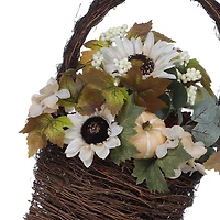 Couronne de panier Floral avec couronne de panier de citrouille