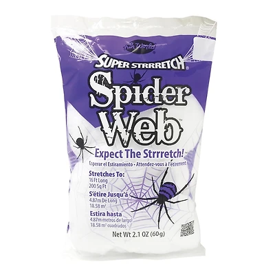 Fun World Halloween Decoration Stretch Spider Web White, 18.58 sq m