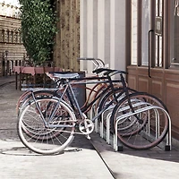 HOMCOM 5-Bike Bicycle Floor Parking Rack Cycling Storage Stand Silver