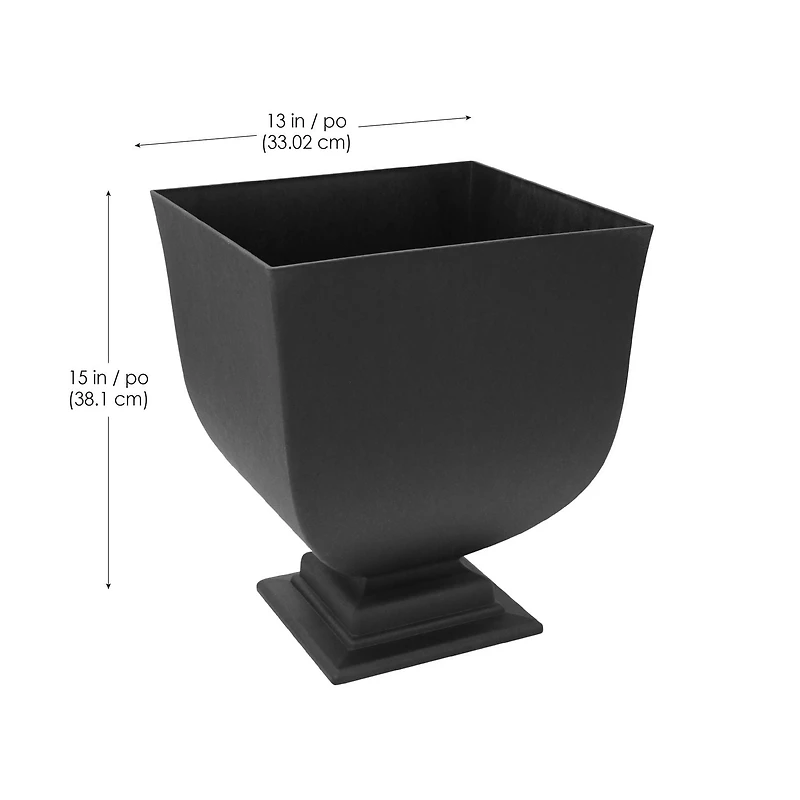 15" Hourglass Urn Planter Black