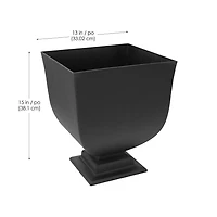 15" Hourglass Urn Planter Black