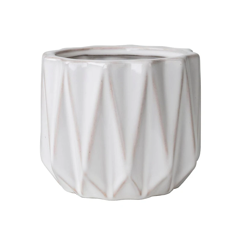Better Homes & Gardens Céramique Pot à motif géométrique de 12,7 cm-Blanc Pot de fleur