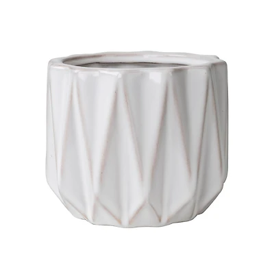 Better Homes & Gardens Céramique Pot à motif géométrique de 12,7 cm-Blanc Pot de fleur