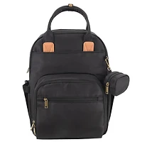 Baby Essentials ‘The Essential’ Multi-Pocket Mesh Padded Back Baby Diaper Bag Backpack with Insulated Bottle Pockets, Detachable Pacifier Pouch and Stroller Straps in Black