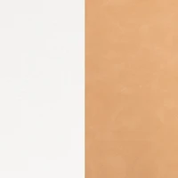 Mainstays Daphne Office Chair, White Fabric with Camel Faux Leather