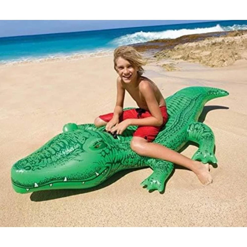Intex Giant Gator Ride-On for Kids, Age 3+, Inflatable Pool Float, 45” x 80”