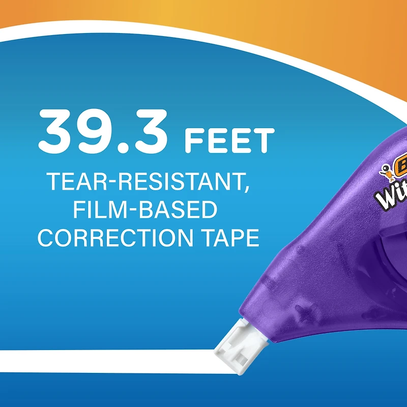 BIC Wite-Out EZ Correct Correction Tape, White, No Dry Time, Tear Resistant Tape, 3-Count