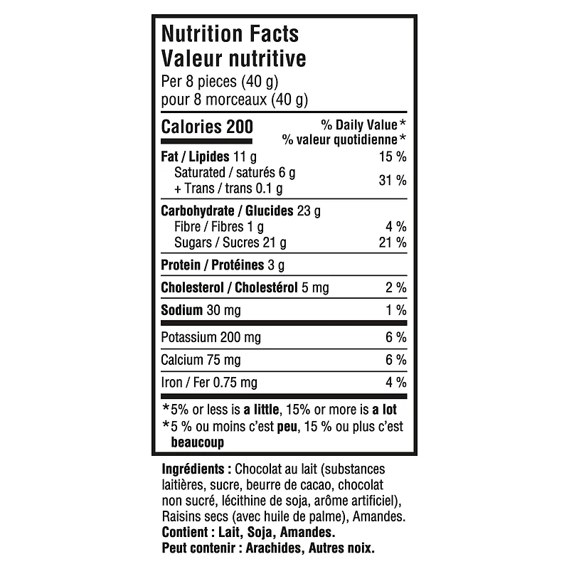 CADBURY DAIRY MILK, tablette de chocolat aux fruits et aux noix, chocolat au lait CADBURY DAIRY MILK avec raisins secs et amandes hachées, 180 g CADBURY DAIRY MILK FRUIT & NOIX 180G 12