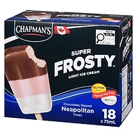 Chapman's Super Frosty Light Ice Cream Bars Neapolitan, 18x75ml, Chap Sup Frosty Choc Dip Neapolitan 18x75ml
