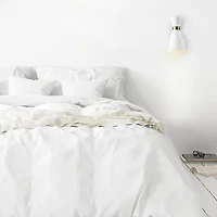 1-Light White Wall Sconce with Matte Brass Accents, 91004414