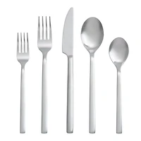 Better Homes & Gardens Holden Ensemble de couverts 20 pièces en acier inoxydable Argenté satiné Ensemble de couverts en satin 20 pièces BHG