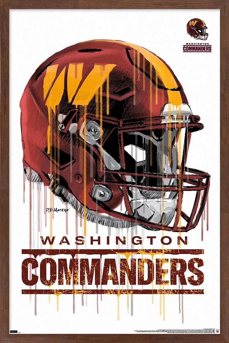 NFL Washington Commanders - Drip Helmet 22 Wall Poster