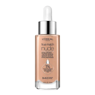 L’Oréal Paris Sérum Teinté True Match Nude avec Acide Hyaluronique à 1 % Infusé d’acide hyaluronique