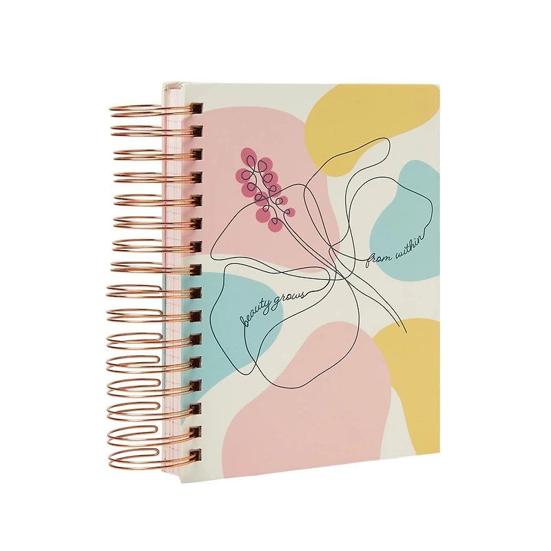 C.R. Gibson "Beauty Grows From Within" Twin Wire Chunky Journal, by Markings, 1" Rose Gold Spiral Binding, Notebook, Journal, Organizer
