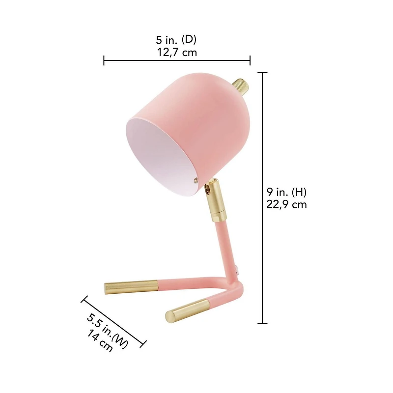 Lampe de travail en métal hometrends 22,9 cm, accents en laiton