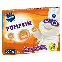 Pillsbury Prêts à cuire ! Biscuits au sucre Citrouille 20 Biscuits au Sucre Prétranchés, 260 g