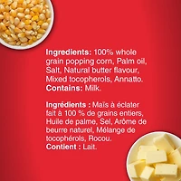 Orville Redenbacher Popcorn - Microwave Buttery (6 bags, 82g), Non-GMO, whole grain microwave popcorn with a high source of fibre and gluten free