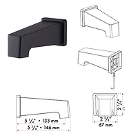 Thermostatique valve avec déviateur 4 voies d'akuaplus®, Système de barre de douche ajustable, douchette 3 réglages, pommeau de douche et bec de bain,  fini noir mat